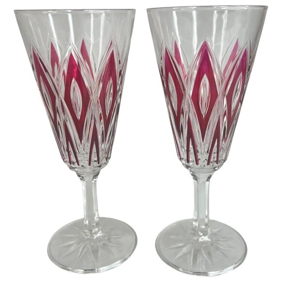 5 Vintage VMC Reims French Harlequin Fluted Champagne Glasses Set Cocktail Wine - Picture 5 of 10